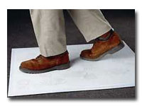 Cleanroom Supplies - Sticky Mats remove dirt and particles from shoes and other objects